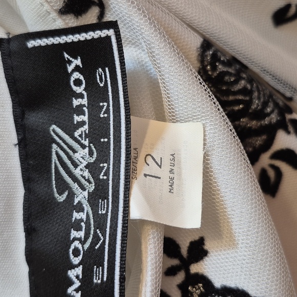 Molly Malloy Evenings Vintage 90s 00s White & Black Party Prom Dress size 12. - Picture 4 of 6